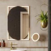 Brand New Rubin LED Mirror - Black. H90xW60cm RRP £537. (79840000) Colour temperature changing LED