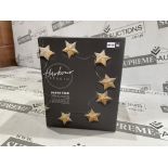 24 X BRAND NEW HARBOUR STUDIO PAPER STAR STRING LIGHT SETS WARM WHITE LED BATTERY OPERATED (LOC: