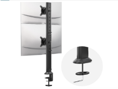 Brand New HEMUDU Dual Monitor Articulating Desk Mount Arm Stand, Vertical Stack Screen Supports