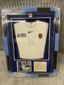 BRAND NEW GENUINE SIGNED Rugby shirt signed by Premiership Rugby champion Chris Ashton in Framed