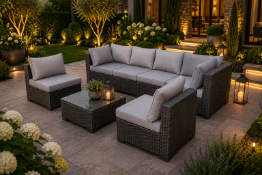 New & Boxed Luxury Bentley 7 Piece Luxury Rattan Garden Sofa Set – RRP £1,999. Transform your