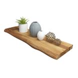4 X BRAND NEW Acacia Afloat Shelf Floating Shelf FSC 900x250x38mm, Finger-joint with Live edge,