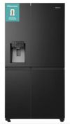 REFURBISHED Hisense Freestanding American Fridge Freezer | RS818N4TFE | Black RRP £1299. The auto