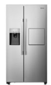 REFURBISHED Hisense RS694N4BCE Plumbed Total No Frost American Fridge Freezer - Stainless Steel -