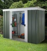 RRP £299. Hot dipped galvanised steel, Resin coated silver coloured zinc finish, Single hinged