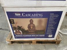 BRAND NEW Alpine Corporation 84 cm Tall Indoor/Outdoor Meditating Buddha Water Fountain Yard Décor