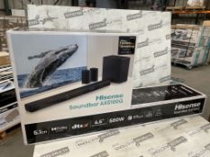 BOXED REFURBISHED HISENSE AX5100Q 5.1 Wireless Sound Bar with Dolby Atmos RRP £259. The Hisense