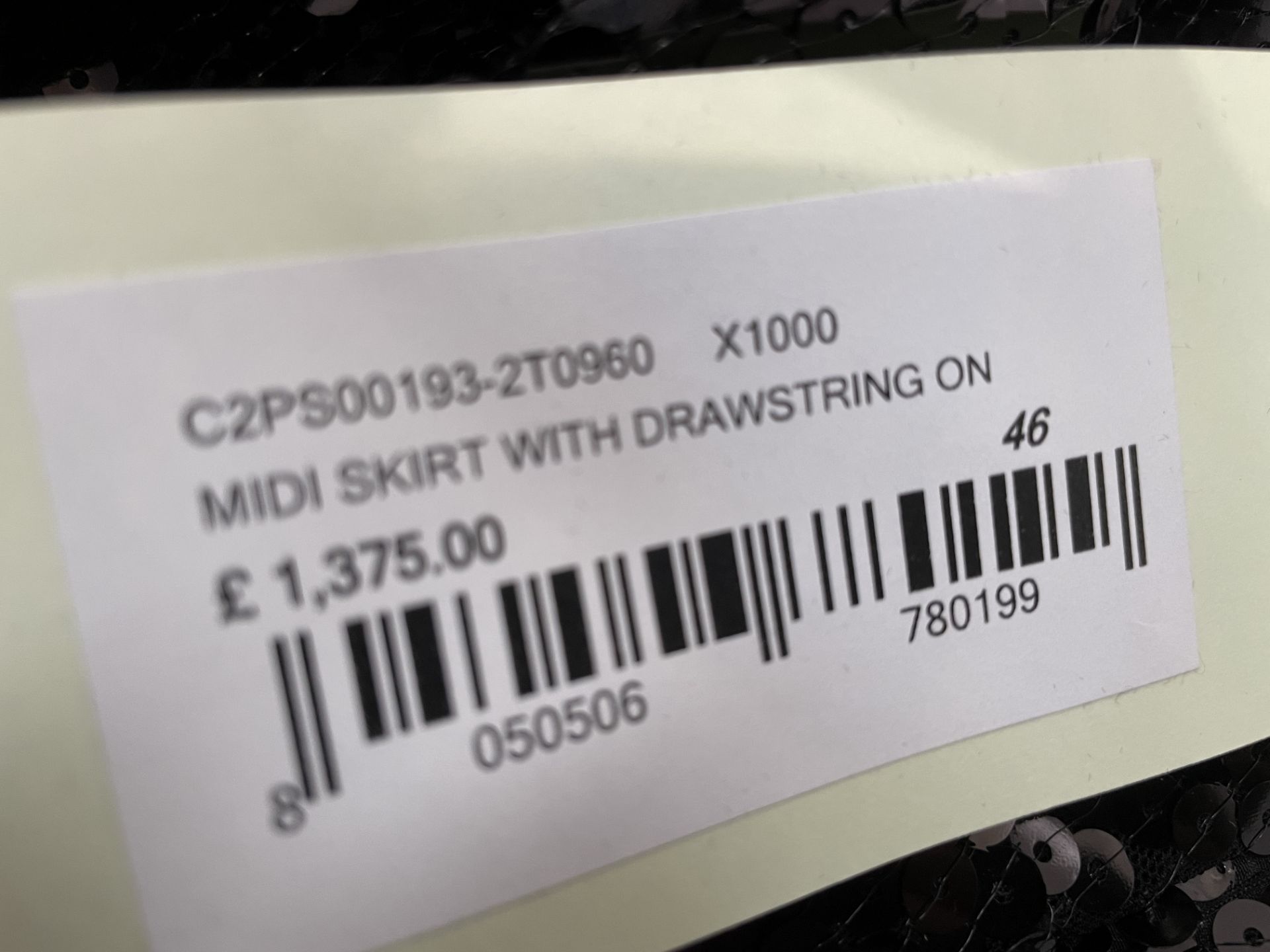 Brand New Del Core Midi Skirt with Drawstring on the back RRP £1,375, Size 46, in Black with - Image 4 of 6
