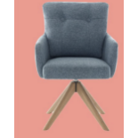 Cotswold Fabric Dining Chair in Storm Teal RRP, £169, Contemporary oak counter stools and dining