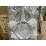 60 x Brand New Wow London White Headbands, Glittered Effect with Unicorn Horn. (LOC: 41.22-JR3135)