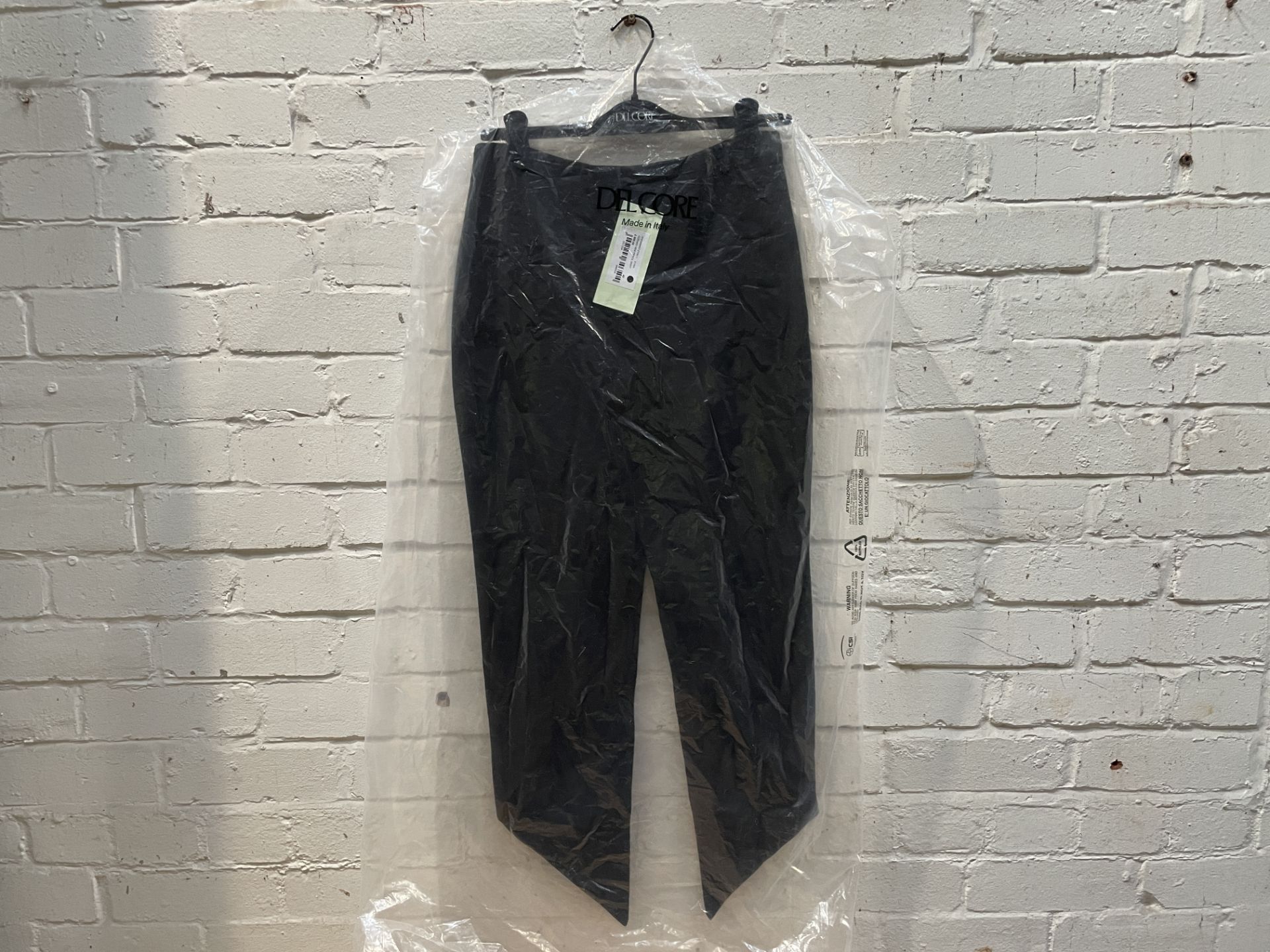 Brand New Del Core Curved Hem Pencil Skirt, RRP £900, Size 40, in Black, Double wool crepe pencil
