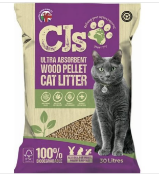 2 x Bags of CJs Ultra Absorb Cat Litter Wood Pellets - 30L, 100% Biodegradable wood pellets, from