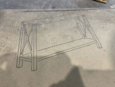 BRAND NEW WALKER EDISON 46 INCH METAL X ENTRY TABLE GREY WASH (LOC: 40.2-AA668 - QP)