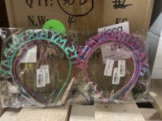 30 X BRAND NEW PACKS OF 6 ASSORTED MOLLY AND ROSE HAPPY BIRTHDAY HEADBANDS (LOC: 26.5-BB3433 - 1P)