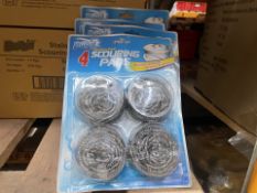 28 X BRAND NEW PACKS OF 4 STAINLESS STEEL SCOURING PADS (LOC: 30.4-BB3616 - 1P)