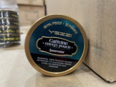 125 X BRAND NEW YEZZI TINS OF 20 POUCHES OF CAFFEINE ENERGY POUCHES (80 MG PER POUCH) SPEARMINT