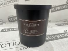 12 X BRAND NEW PECKSNIFFS ENGLAND 198.4G PREMIUM NO4 BOURBON AND MANDARIN SCENTED CANDLES RRP £30
