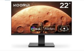 KOORUI 22 Inch Computer Gaming Monitor, FHD 1080P Desktop Display with 2 Speakers, 100HZ Ultra