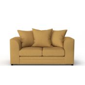 NEW & PACKAGED CHICAGO 2 SEATER SOFA IN DUMFRIES GOLD WITH PLASTIC GLIDES. RRP £1195. (