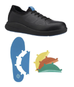 4 X BRAND NEW PAIRS OF WearerTech Transform Safety Toe Trainer Black with Modular Insole SIZE 6