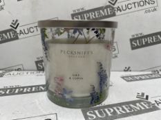 6 X BRAND NEW PECKSNIFFS ENFLAND 550G LUXURY LILY AND LUPIN SCENTED CANDLES RRP £57 EACH (50735) (