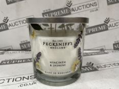 6 X BRAND NEW PECKSNIFFS ENGLAND 550G LUXURY HYACINTH AND JASMINE SCENTED CANDLES RRP £57 EACH (