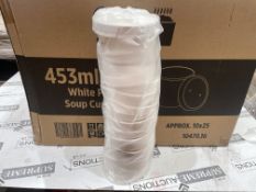 1250 X GRAB & GO WHITE PAPER SOUP CUP WITH LID 453ML (LOC: 24.1-JR304)