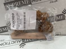 20 X BRAND NEW ECOCHOO 3 PIECE VARIETY PACK INCLUDING CINNAMON WOOD CHEW, COCONUT HUSK BALL AND