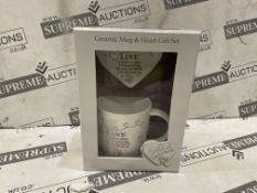 24 x Brand New Said with Sentiment Heart & Mug Set: Love, Gift boxed Conveying heartfelt sentiment