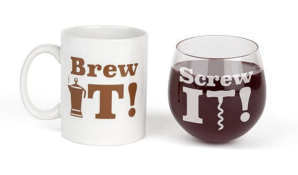 2 x Boses of 6 sets of BigMouth Inc The Brew It and Screw It Drinkware Set of 2, Getting you through