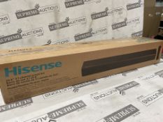 BOXED HISENSE HS214 2.1 All-in-one Sound Bar RRP £99. Give your TV's speakers a facelift with this