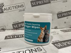 60 X BRAND NEW PACKS OF 50 PREMIUM PET TEETH CLEANING FINGER WIPES. FRESHMAN BREATH, CLEAN TARTAR