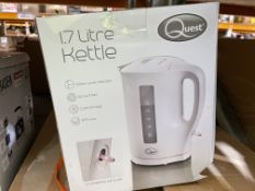 Quest 35019 1.7 Litre White Coloured Kettle, With a 1.7 litre capacity cordless jug, this classic