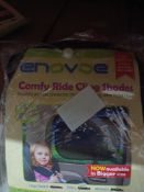 20X ENOVOE COMFY RIDE CLING SHADES , SHADES PROVIDE FROM DAMAGING ULTRA VIOLET RAYS. (LOC: 9.5-