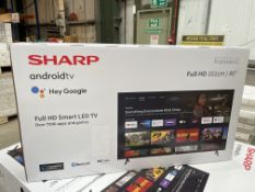 BRAND NEW BOXED SHARP ANDROID TV FRAMELESS, FULL HD, 40 INCHES, HEY GOOGLE, OVER 7000 APPS AND GAMES
