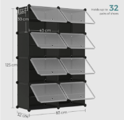 Boxed SONGMICS Interlocking Shoe Rack, Shoe Storage Cabinet, LPC034YC (LOC: NH2.4-JJ862)