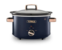 Boxed Tower Cavaletto 3.5 Litre Slow Cooker Midnight Blue, The Tower Cavaletto midnight blue slow