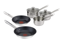 Boxed Tefal H054S544 Elementary 5-Piece Stainless Steel Pan Set RRP £79, Introducing Tefal