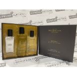 5 X BRAND NEW PECSKNIFFS ENGLAND 3 PIECE ACTIVE MANDARIN, ZEST, CEDARWOODS INDULGENT FRAGRANCE