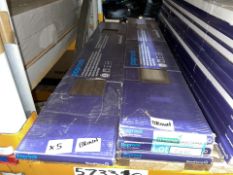 5 X BRAND NEW PACKS OF POPROCK VINYL STICK AND PEEL PLANKS, BROWN, 0.97M2 PER PACK (LOC: R8.1-