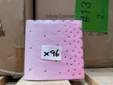 48 X BRAND NEW PACKS OF 100 SPARKLE AND BASH BABY GIRL FOLDING NAPKIN 5 X 5 INCHES (LOC: 7.4-Z80 -