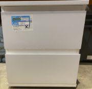 1 X 2DRAWER NOVA BEDSIDE TABLE, WHITE (LOC: R35.1-B949 - 1P)
