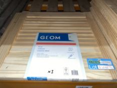 3 X BRAND NEW GEOM PINE CLOSED LOUVRE DOOR, 457X457MM (LOC: R9.4-B1090 - 1P)