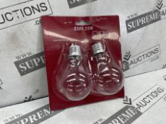 85 X BRAND NEW KONSTSMIDE 25W SCREW IN LIGHT BULBS 2 PACK (LOC: 43.24-AA9488 - 1LP)