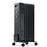2 X Oil Filled Radiator 7 Fin, Oil Heater Portable Electric Free Standing 1500W for Home, Office,