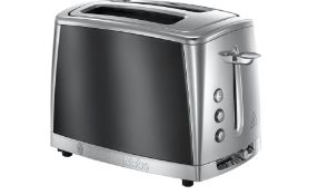 Boxed Russell Hobbs Luna Grey 2 Slice Toaster, In a magnificent Moonlight Grey this toaster comes