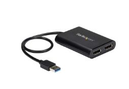 Boxed USB 3.0 to Dual DisplayPort Adapter 4K 60Hz, DisplayLink Certified, Video Converter with