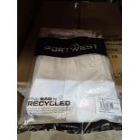 16 X NEW PACKAGED PORTWEST WOMENS STRETCH CARGO TROUSERS IN WHITE. SIZE 36''. UK 18 (LOC: 5.2-WW26)