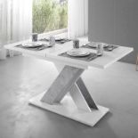Boxed Bari – Dining Table – White/Concrete Look – 140x80x75 cm RRP £199.99. The Bari dining table is