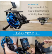 BRAND NEW Blade Aqua Metal Water Rower RRP £799. The Blade Aqua M-1 delivers a realistic rowing
